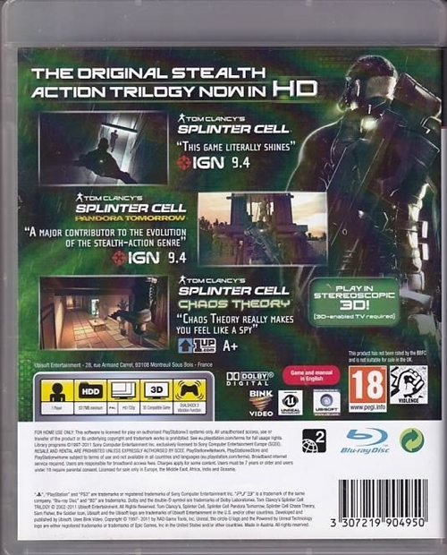 Tom Clancys Splinter Cell Trilogy - PS3 (B Grade) (Genbrug)